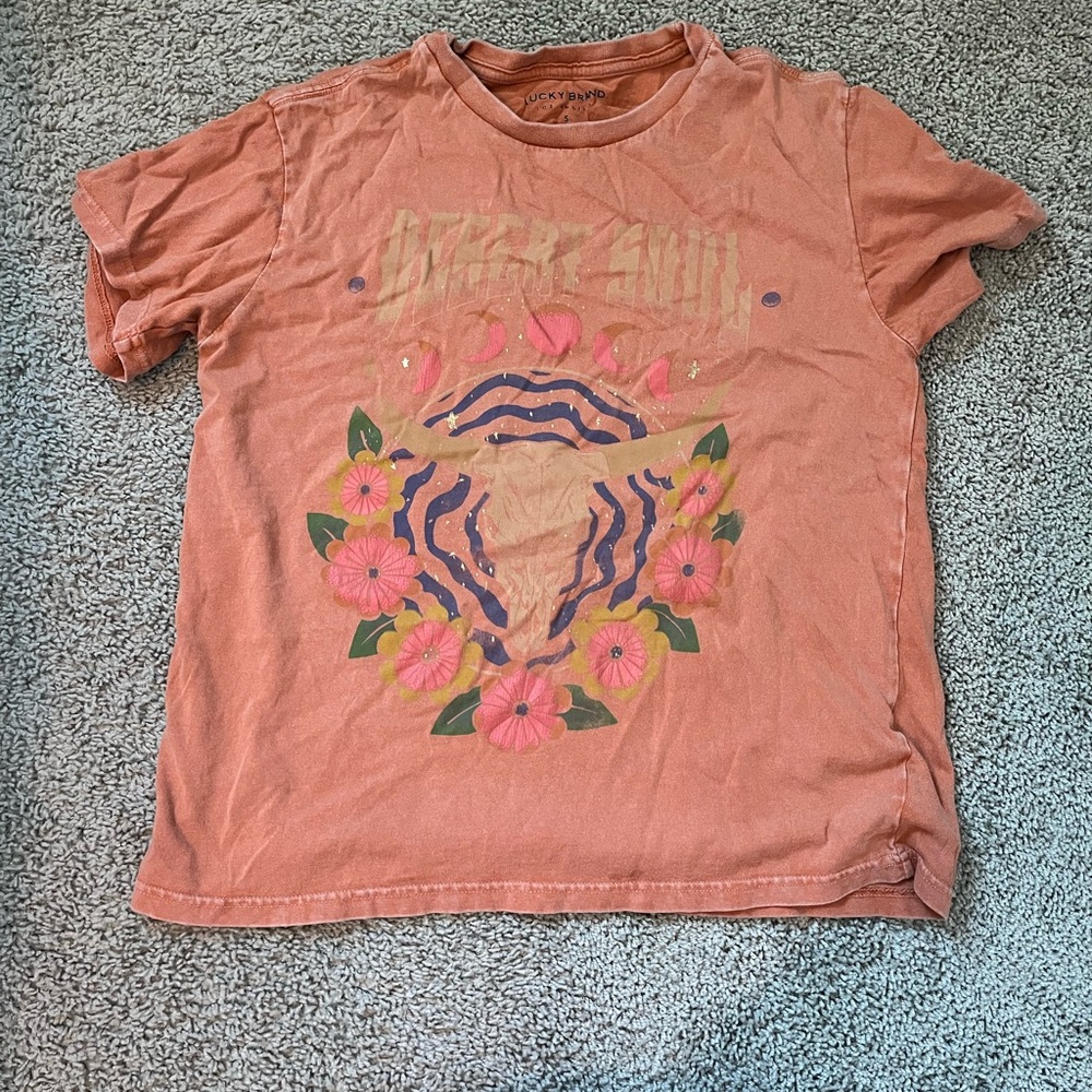 Lucky Brand Orange Graphic Tee